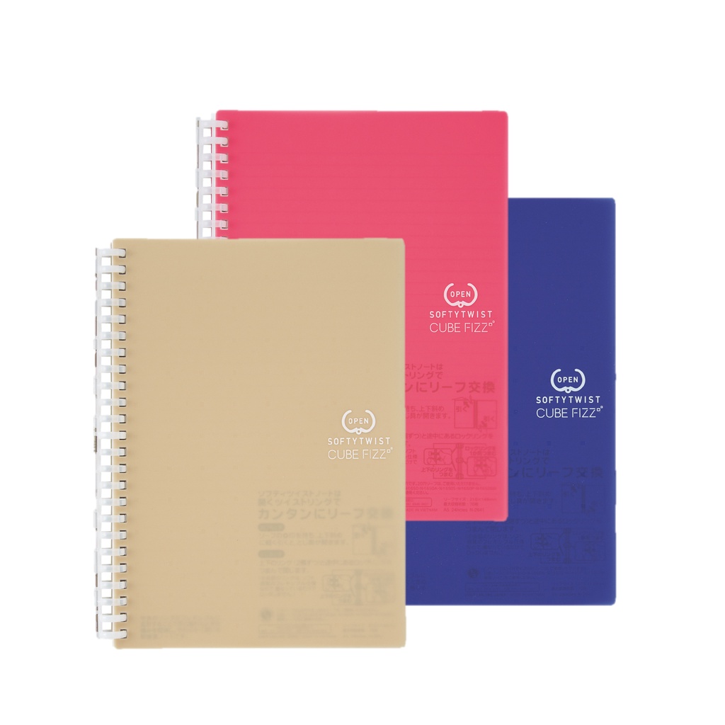 LIHIT LAB. Cube Fizz Soft Twist Ring A5 Notebook 70's Refillable
