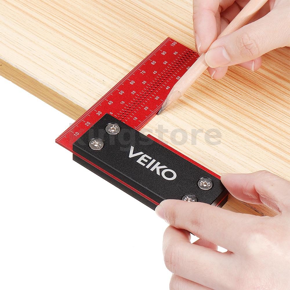 VEIKO 100mm/4Inch Aluminum Alloy Woodworking Ruler Precision Square ...