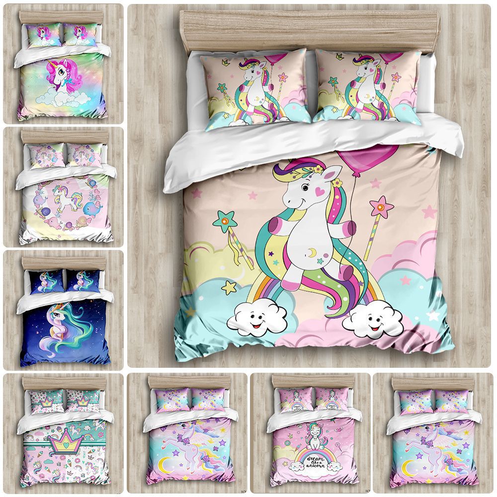 Unicorn bed set on sale queen