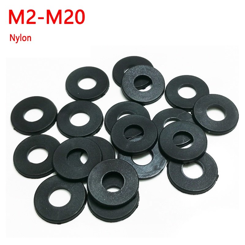 m2-m2-5-m3-m4-m5-m6-m8-m20-black-nylon-flat-washer-plane-spacer
