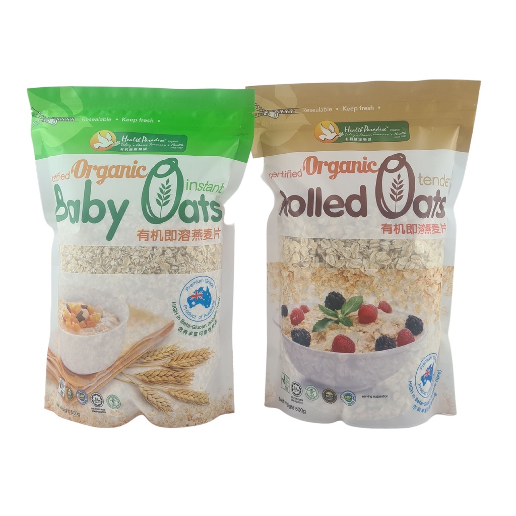 Health Paradise Organic Oats 500gm Rolled Oats Instant Baby