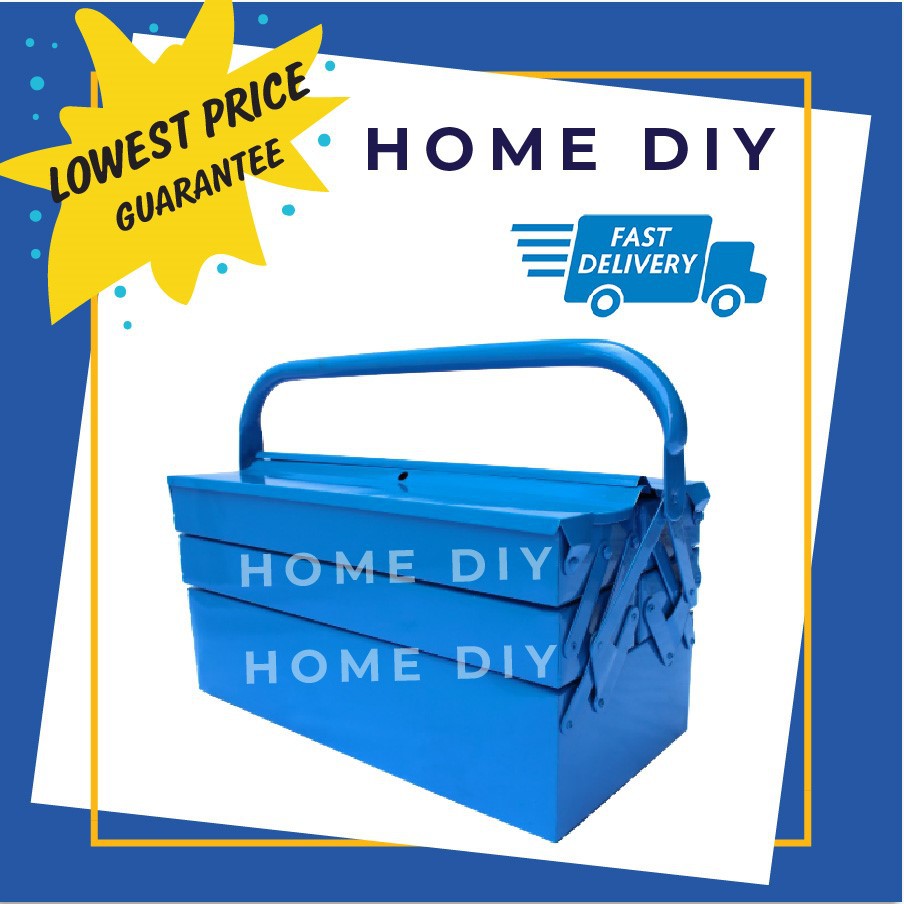 HOMEDIY [Ready Stock] Multifunctional Three Layers Metal Tools Box ...