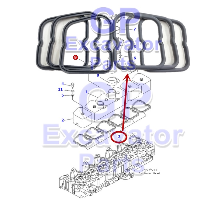 (6 PCS X 1 SET) PC2007 / PC2107 / PC2207 HYDRAULIC EXCAVATOR ENGINE