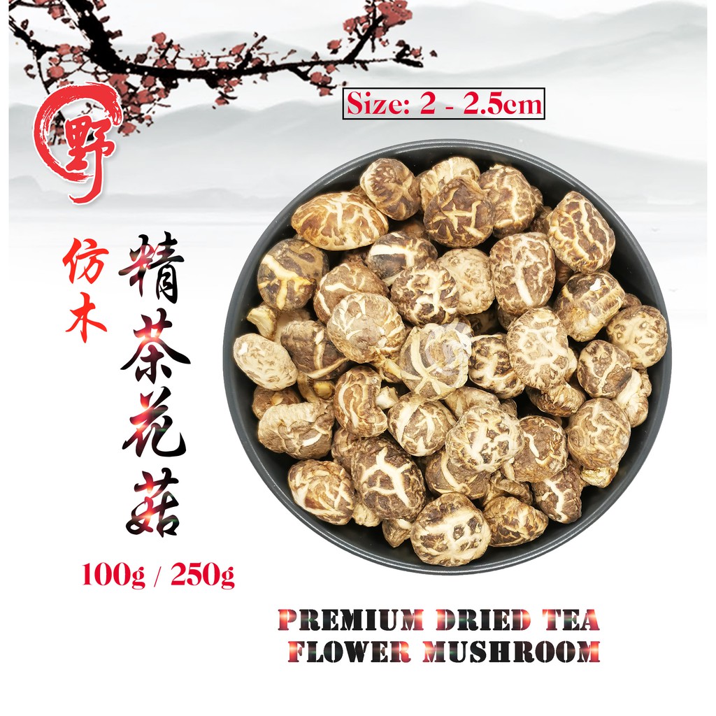 YEA HERB 仿木精茶花菇 Premium Dried Tea Flower Mushroom/ Shiitake Mushroom
