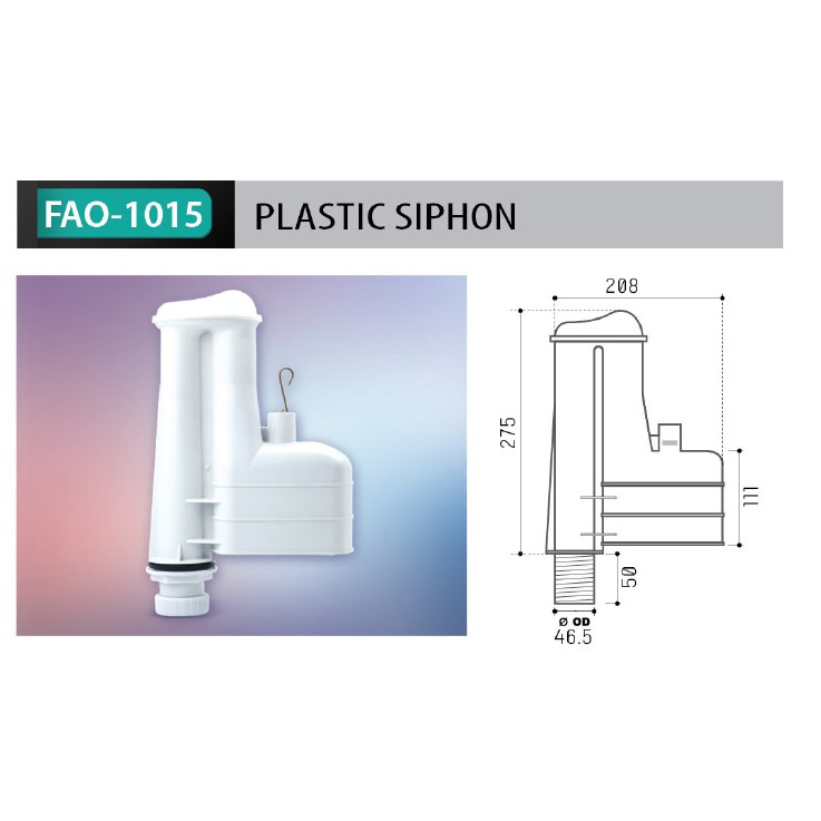 TECHPLAS TOILET CISTERN PLASTIC SIPHON / PUMP TANGKI TANDAS / PVC ...