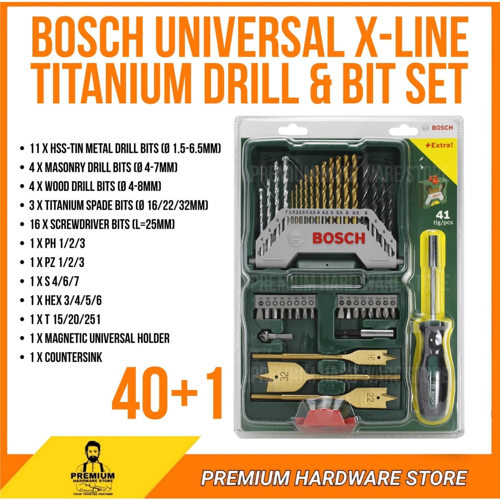 【100 Original】bosch 33pcs X Line Screwdriver Bit And Drill Bit Set