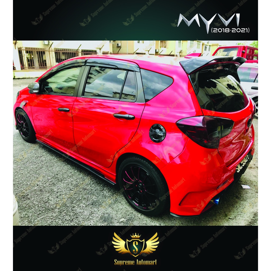 Supreme Perodua myvi 2018 2022 fuel tank Cover Black Chrome Carbon