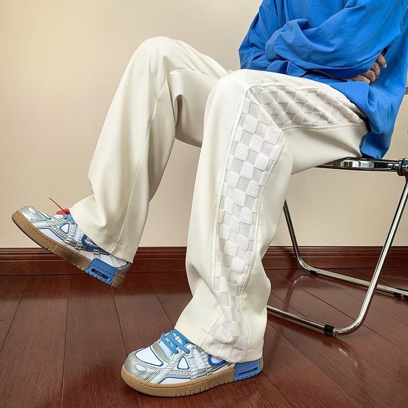 2022 New Straight Cut Long Slack Pants Men Casual Loose Wide Legs ...