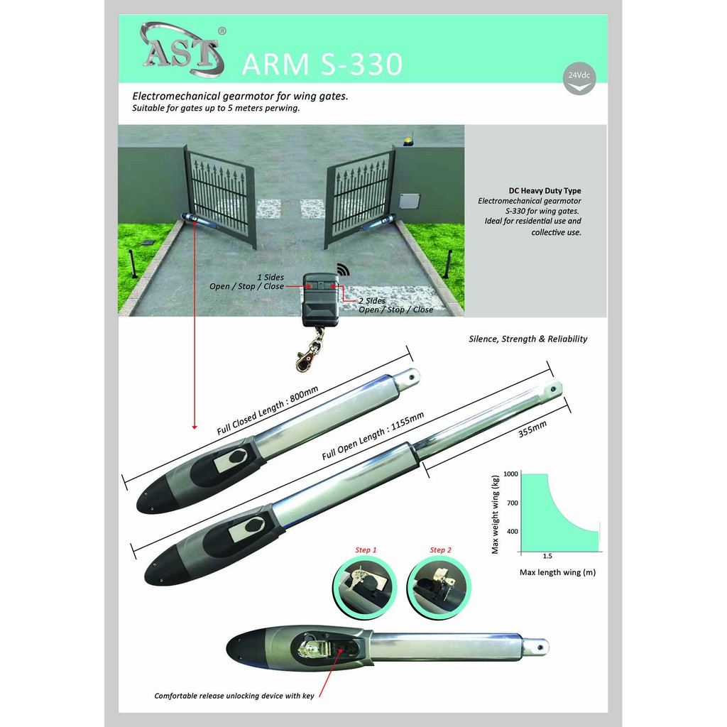 SWA330 ARM TYPE AUTO GATE SYSTEM | Shopee Malaysia