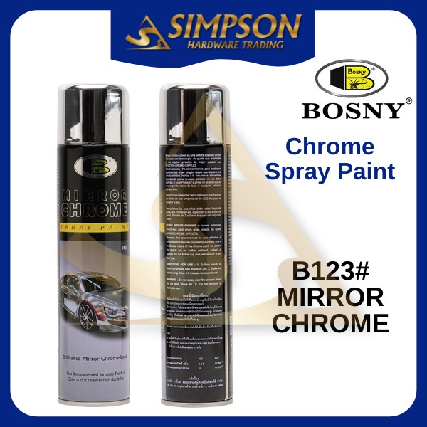 BOSNY Chrome Spray / Mirror Chrome Spray Paint Aerosol Spray Paint Fast Drying 270CC (Only in