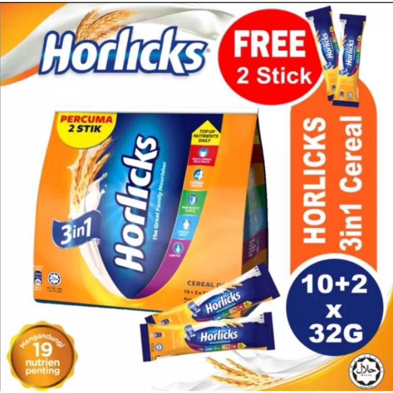 HORLICKS 3 IN 1 10+2 x 28g Stick Packs | Shopee Malaysia