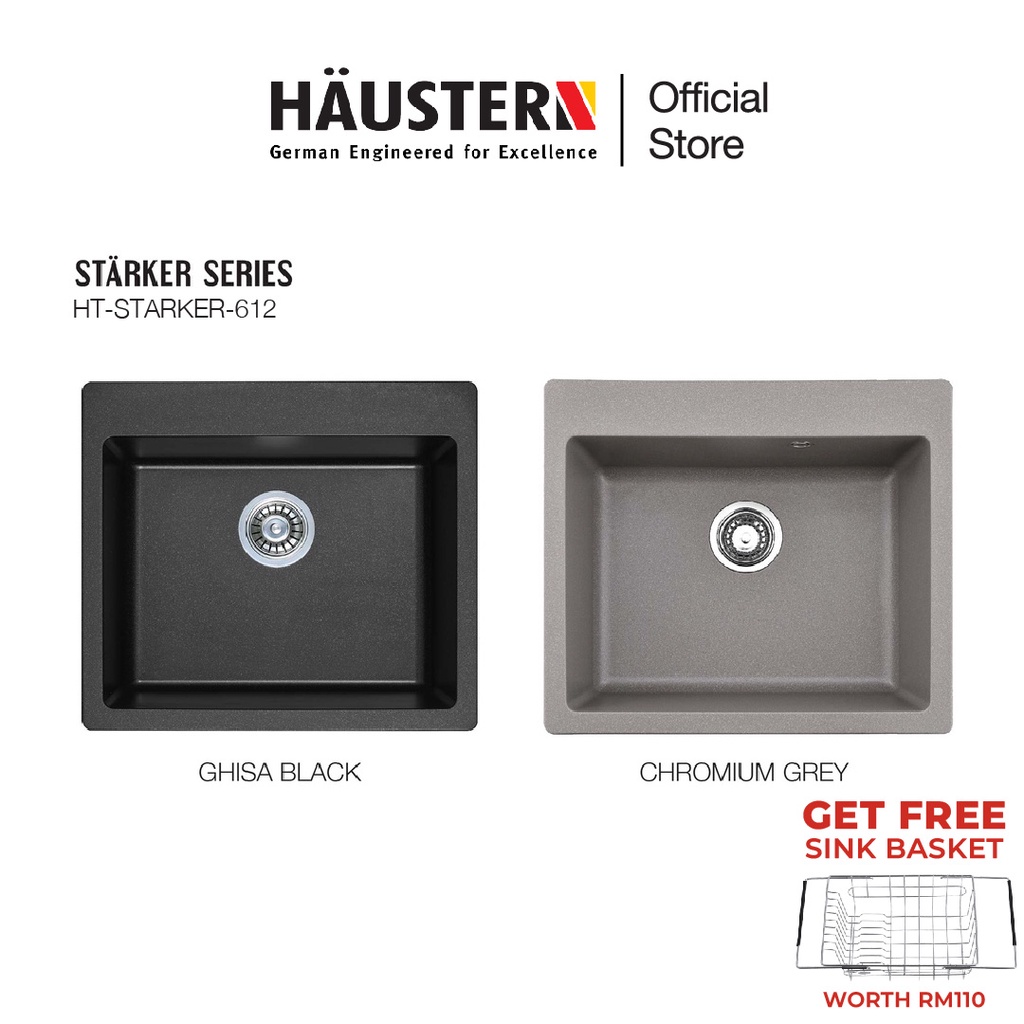 Haustern Top Mount Granite Sink HTSTARKER612B / HTSTARKER612G