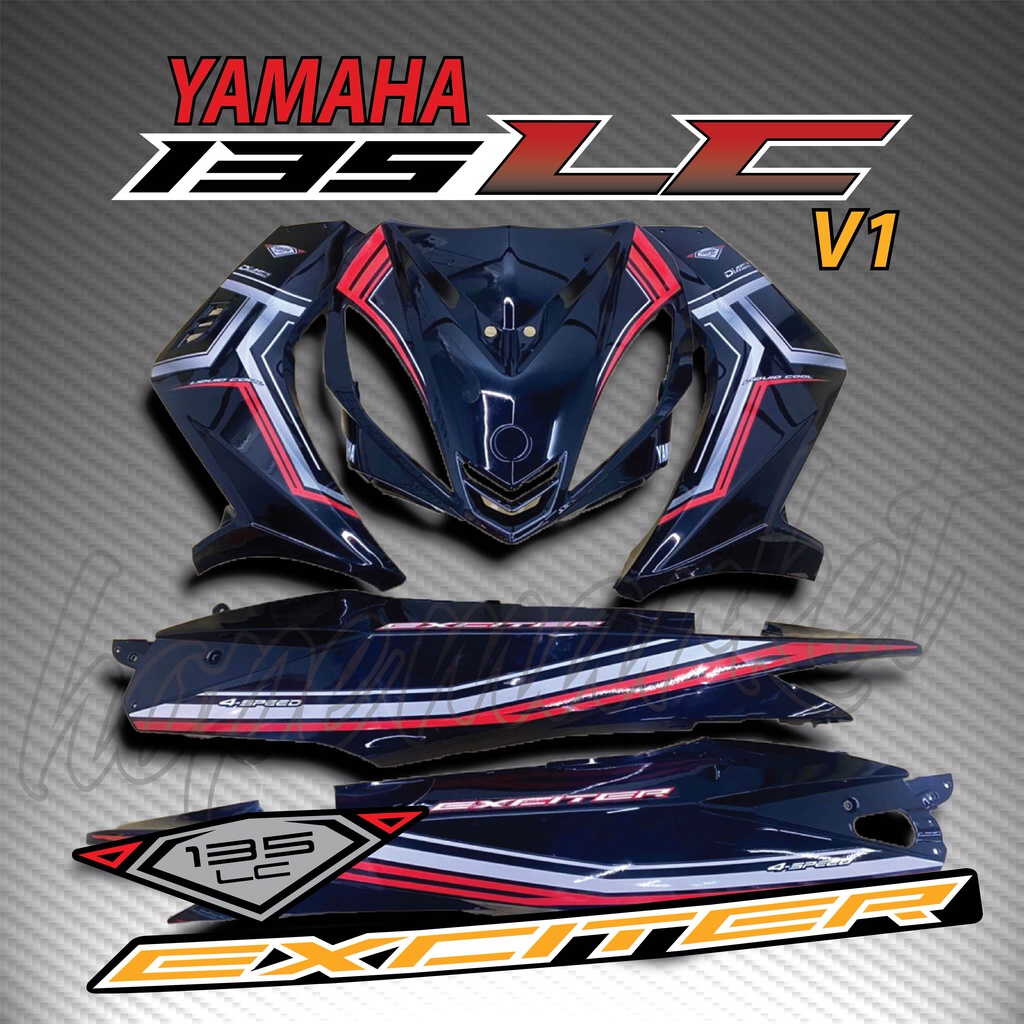 Stripe Motor Yamaha Lc New Lc V Exciter Body Sticker New