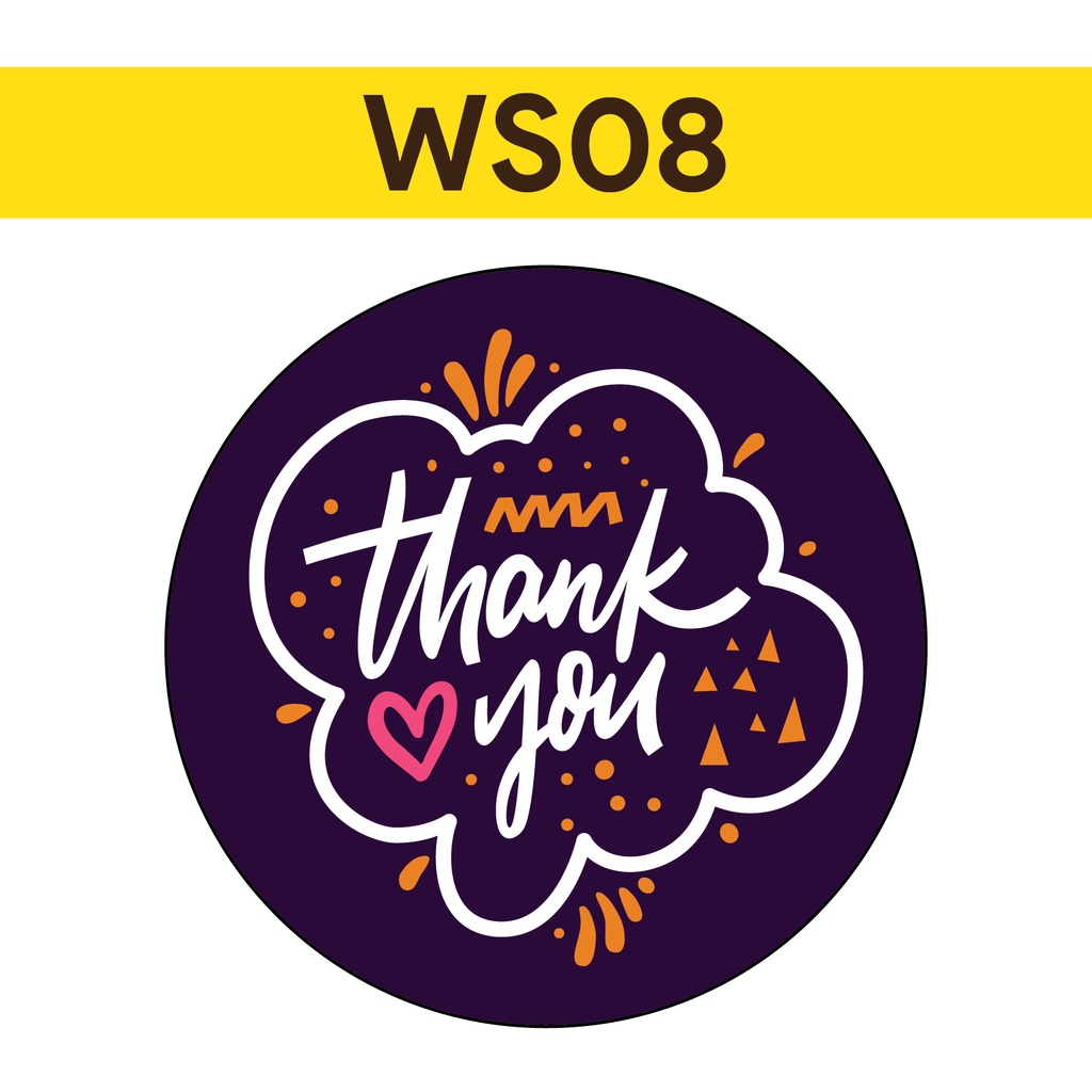 Thank You Sticker 3cm & 4cm diameter / Seal Label Sticker Terima Kasih ...