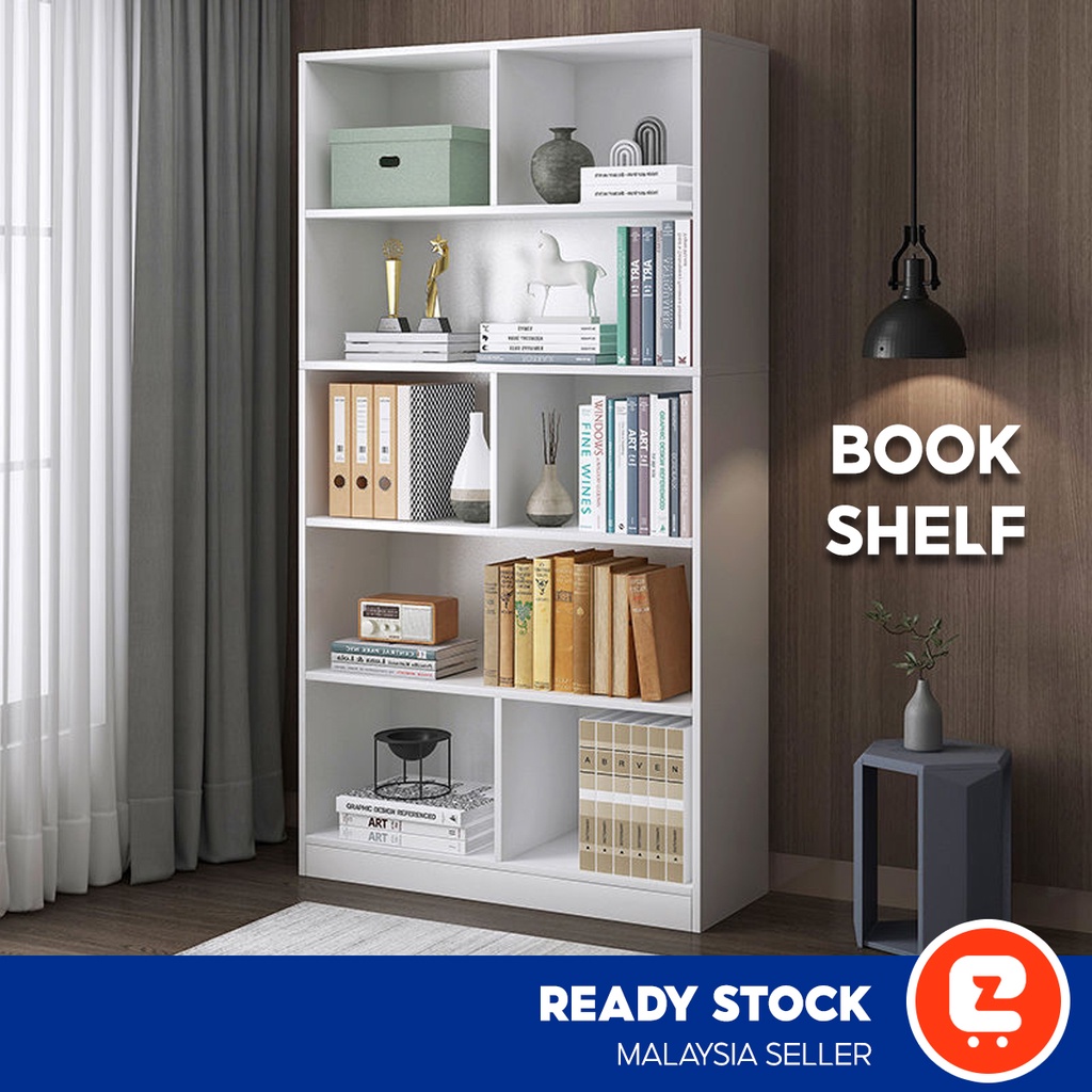 MDF Board Multipurpose Bookcase Cabinet Organizer Storage Shelves Rack ...