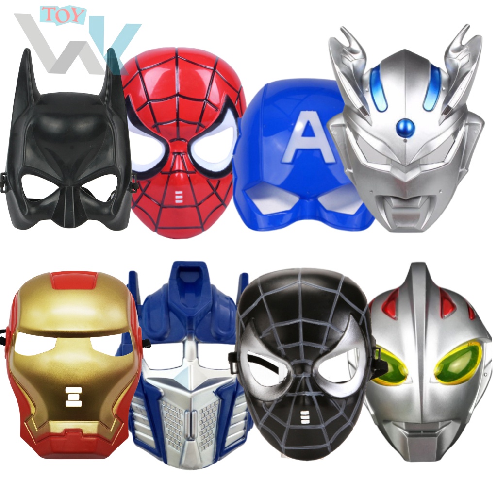 Children's Cartoon Anime Mask Toy Ultraman Spiderman Iron man and ...