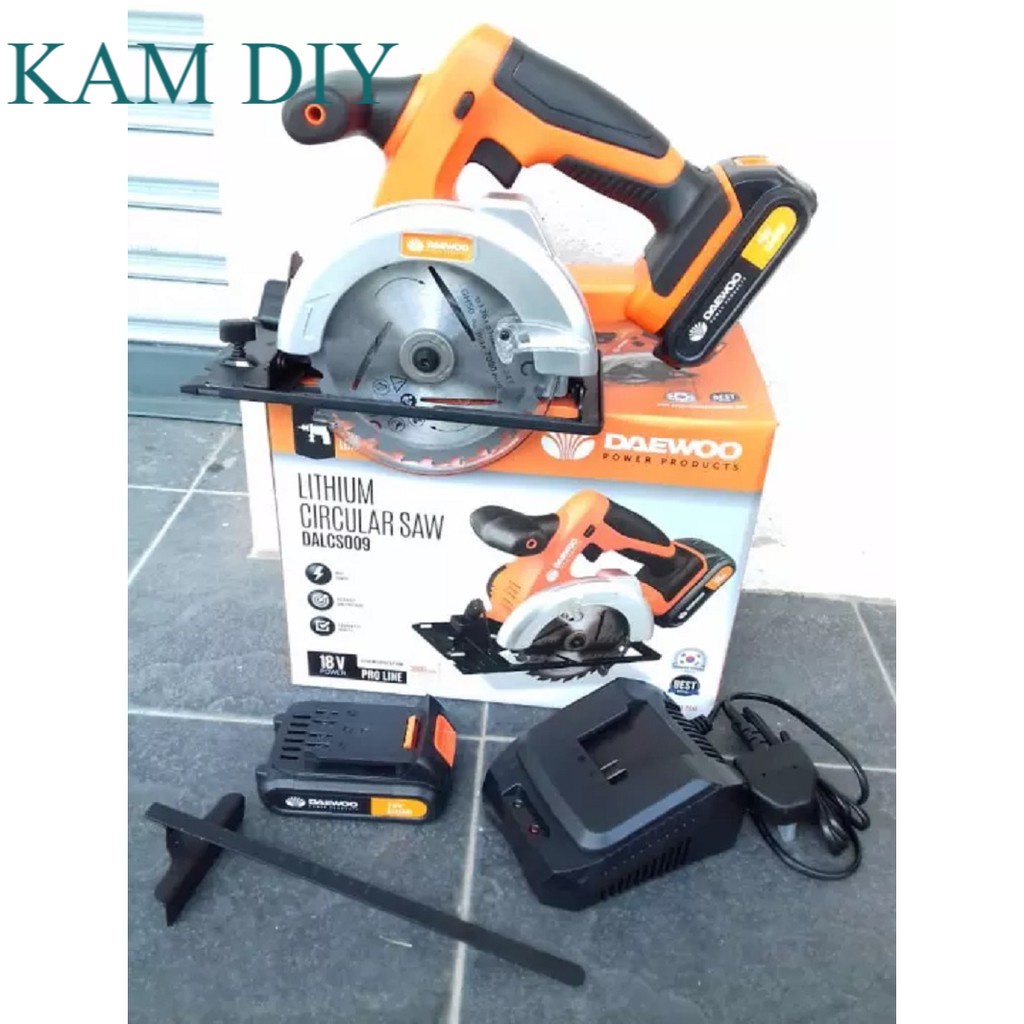 20V DAEWOO Cordless Ciculars Saw DALCS009 Come with 2pcs 2.0Ah Batteries 6 Months Local Warranty Shopee Malaysia