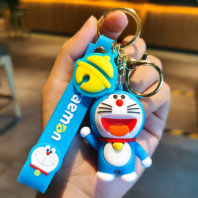 Doraemon Key Ring Charm Keychain Silicone Doll Jingle Cat Couple ...