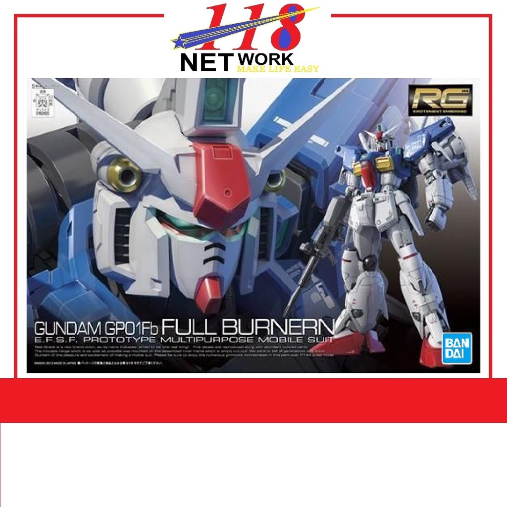 BANDAI Gundam RG 1/144 Real Grade Gundam GP01FB Full Burnern Plastic ...