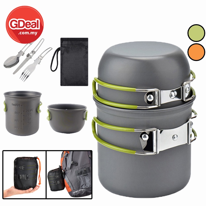 GDeal Outdoor Aluminum Foldable Cookware Set For 1 To 2 Persons Portable Camping Cooker With