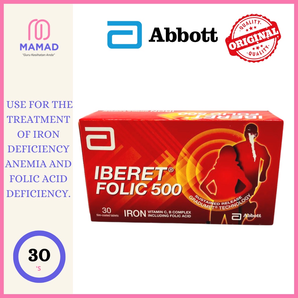 Abbott Iberet Folic (500mg x 30 Tablets) | Shopee Malaysia