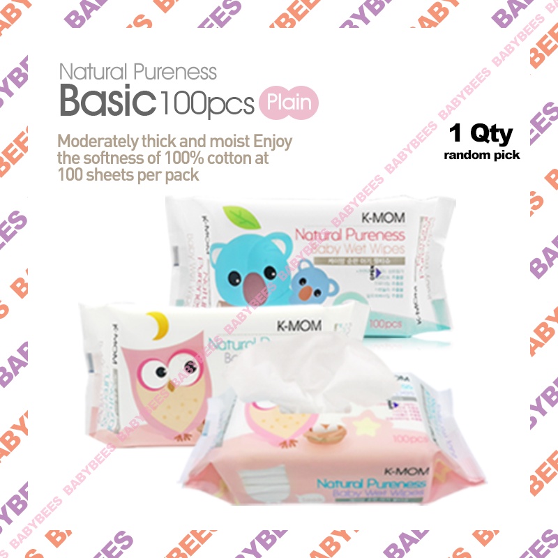 K-MOM KMOM Wet Wipes 100pcs Plain/Embossed 10pcs/20pcs/30pcs/40pcs ...