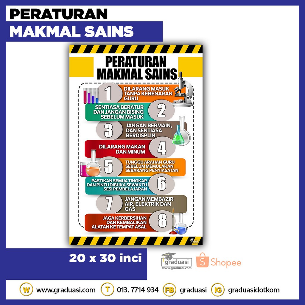 Poster Untuk Peraturan Makmal Sains Keceriaan Sekolah Pstr Shopee Malaysia