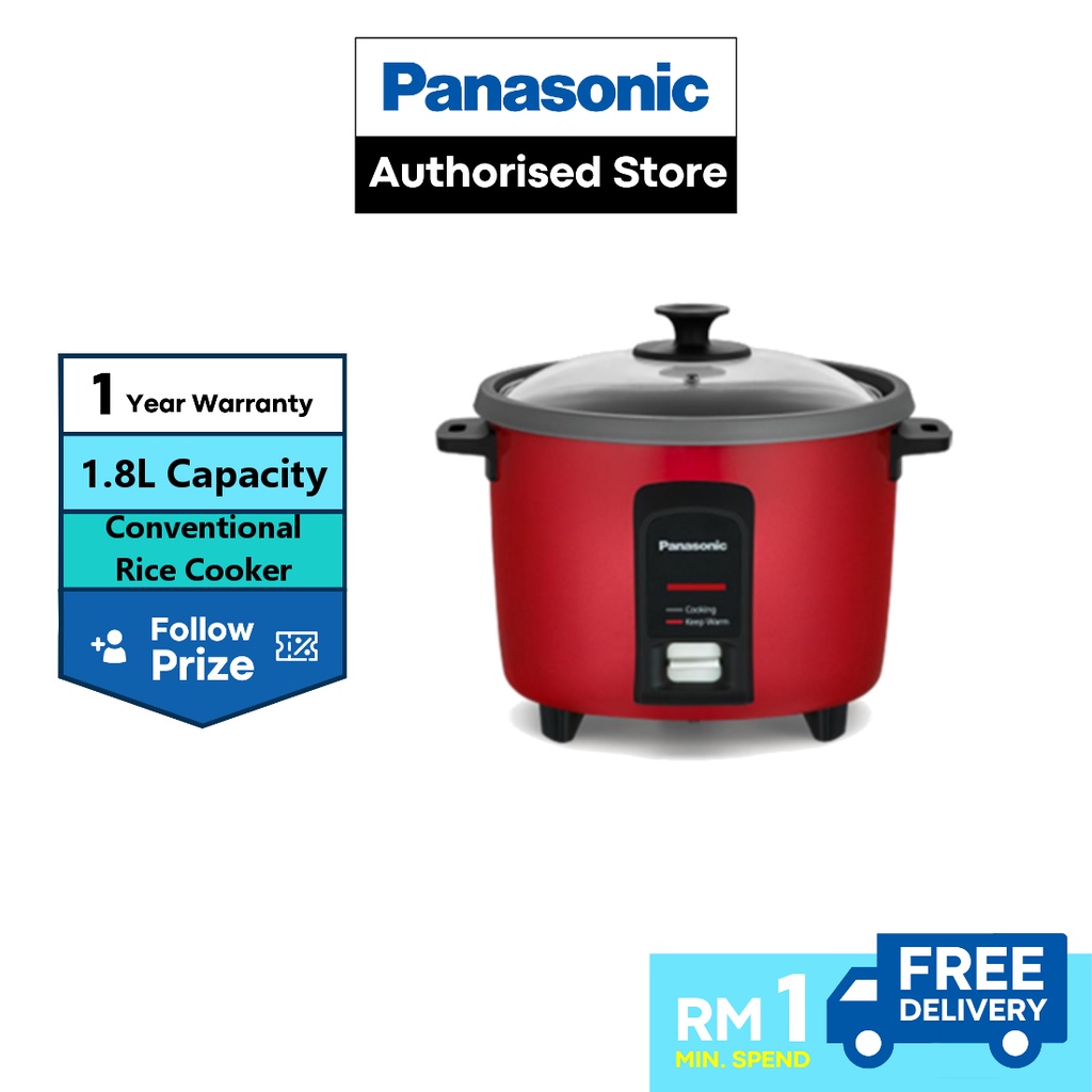 PANASONIC SR-Y18FGRSKN 1.8L CONVENTIONAL RICE COOKER SR-Y18FGRSKN (RED ...