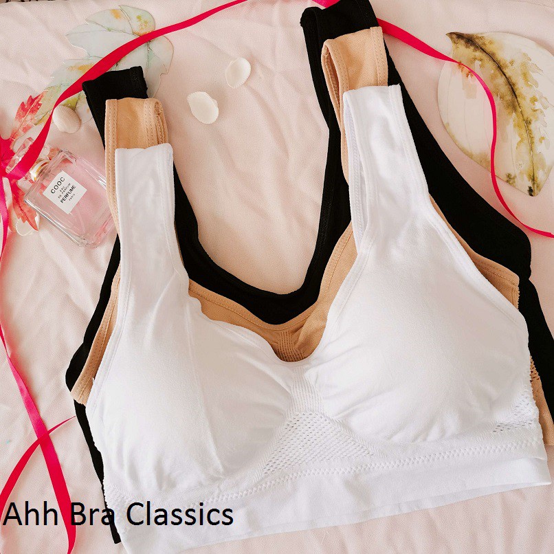 daiso Genie Bra with Removable Pads Seamless Sport Bra No Box (3 Pcs