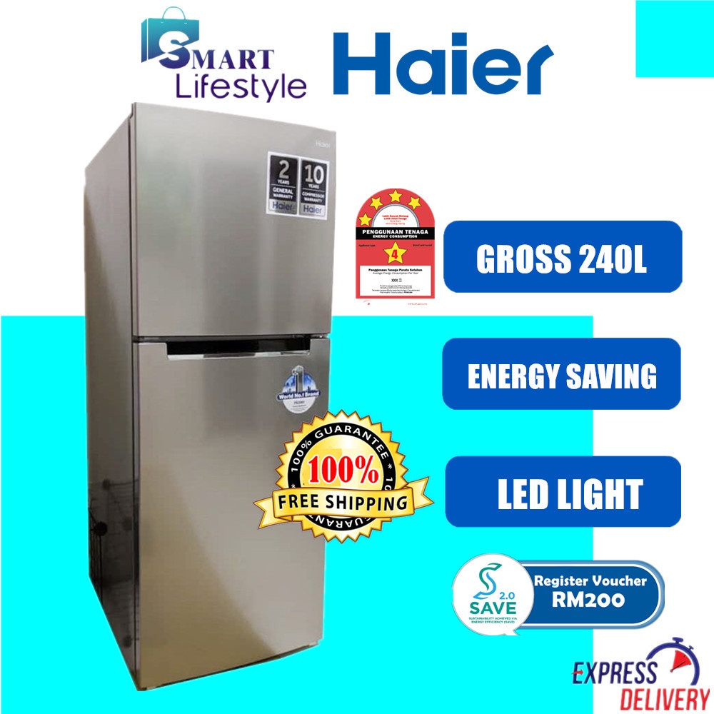 Haier 2 Door Refrigerator HRF238H (216L) HRFIV298H(269L) Shopee