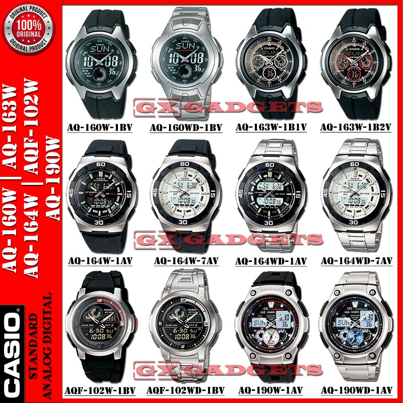 CASIO AQ 160W D AQ 163W AQ 164W AQ 164WD AQF 102W AQF 102WD AQ 190W AQ 190WD