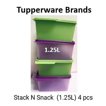 Tupperware Stack N Snack 1.25L ( 4pcs ) OR ( 2pcs ) OR New Color (4pcs ...
