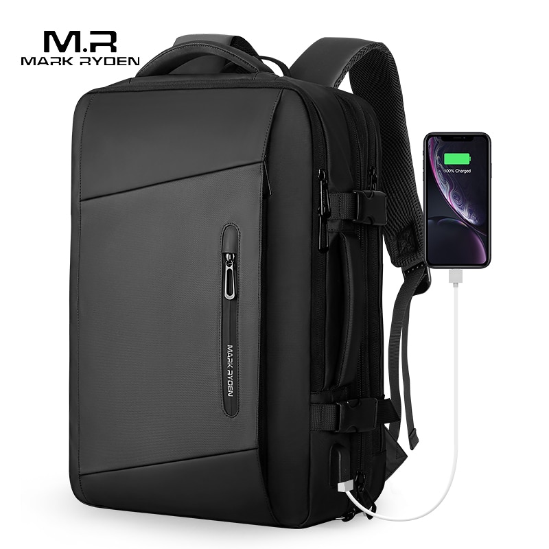 MARK RYDEN Laptop Backpack Raincoat Male Bag USB Recharging Multi Layer Space Travel Anti Thief 17 Shopee Malaysia