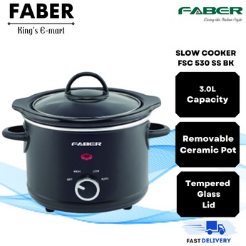 3.5L 200W Black Ceramic Digital Slow Cooker Multicooker FSC 350BK - Faber