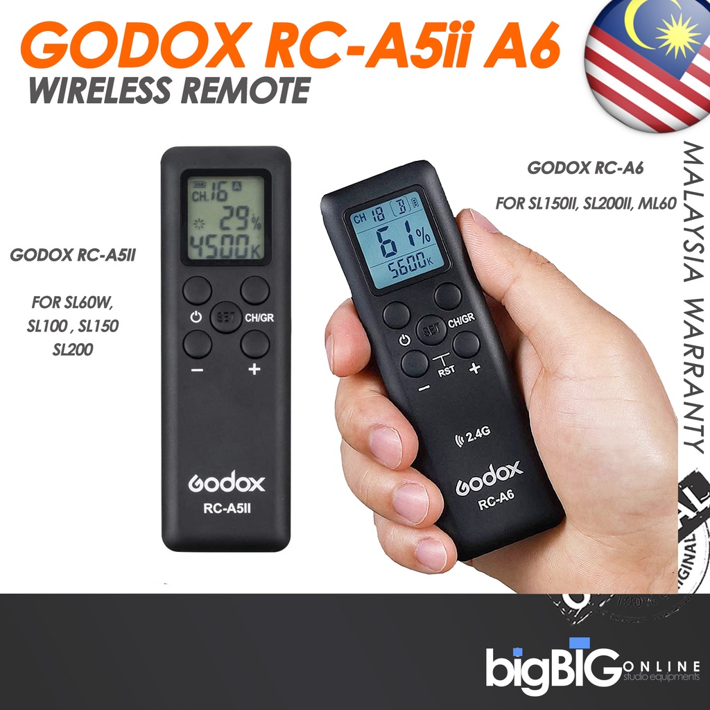 thumbnail image 2 of Godox RC-A5 Remote Control For VL150, VL300, SL-60W, SL150W, SL150II, SL200W, SL-200II Lights 2 of 6