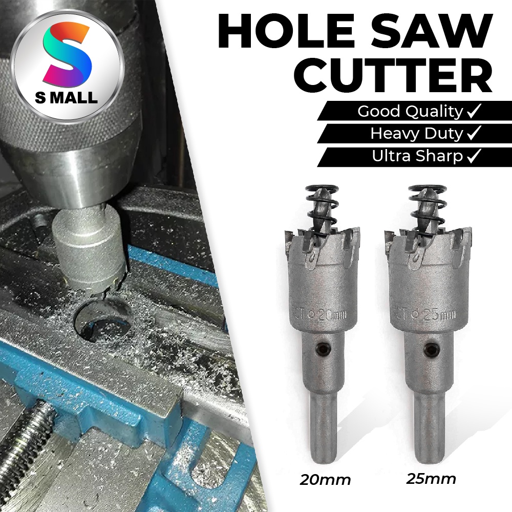 S MALL [20mm / 25mm] TCT Hole Saw Drill Bit Cutter For Stainless Steel ...