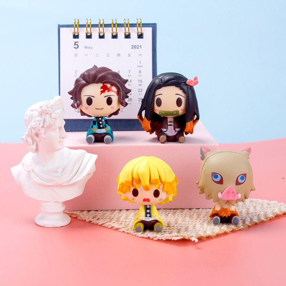 4Pcs/Set Demon Slayer Doll Posket Kamado Tanjirou Anime Kimetsu No ...