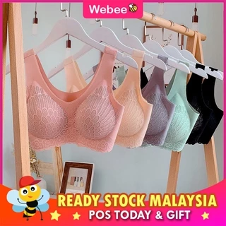 READY STOCK🎁WEBEE Thailand Latex T-Latex Lace Women's Sexy Bra Comfort Tube Brasports base vest sports chest top