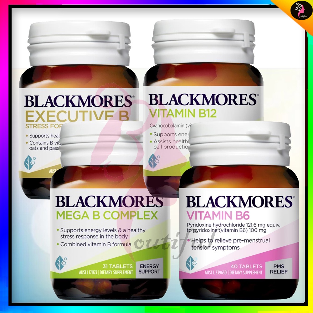 Blackmores Vitamin B6/ Vitamin B12 /Mega B Complex/ Executive B Stress ...