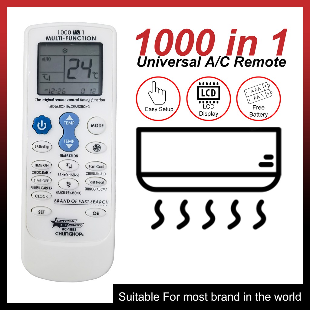 Universal All Brand/Model Supported AC Remote Control for Air Condition ...