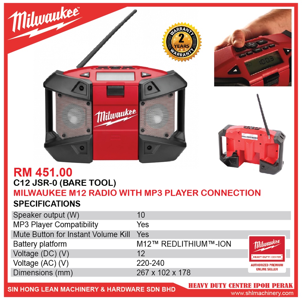 Milwaukee c12 outlet jsr radio