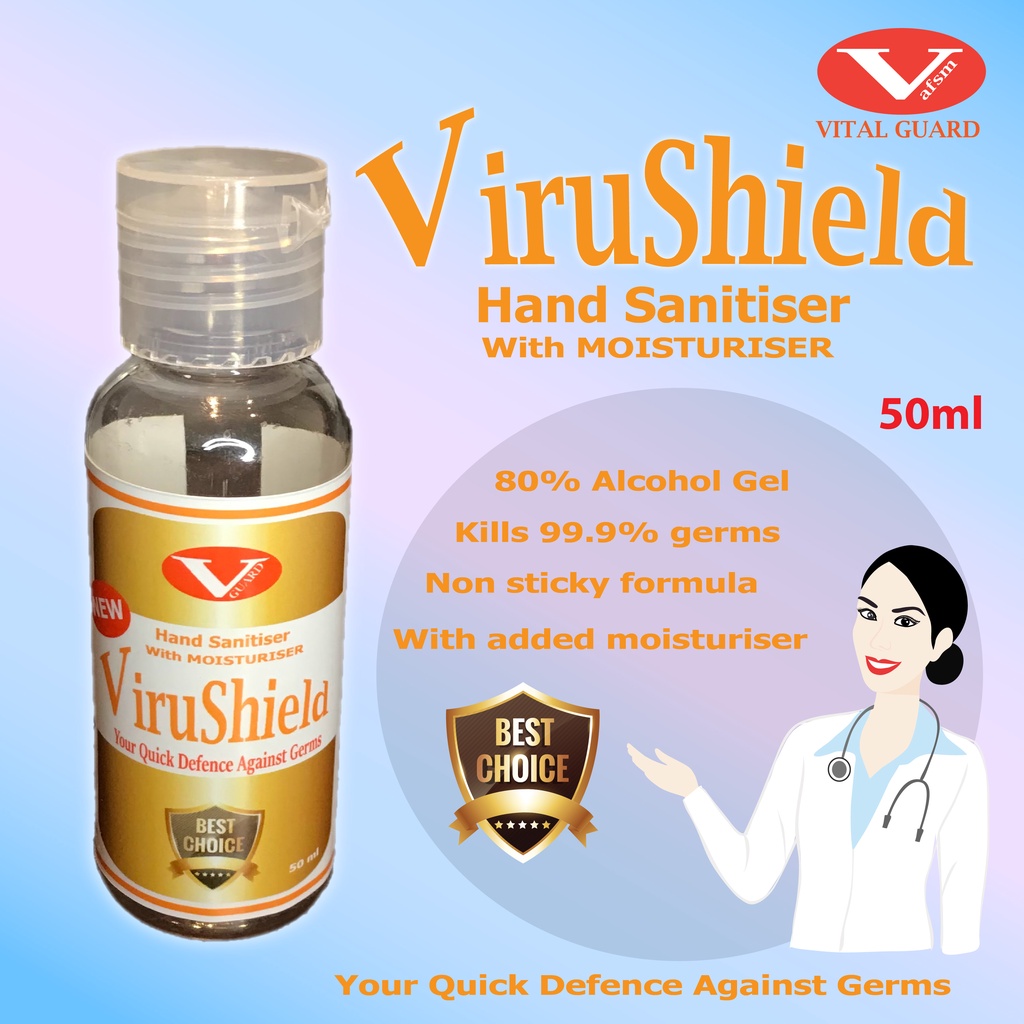Virushield Hand Sanitiser with moisturiser 50ml | Shopee Malaysia