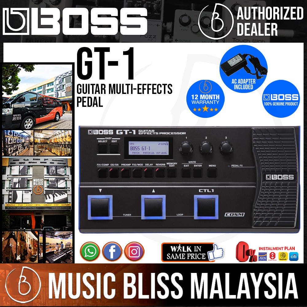 Boss GT 1 Guitar Multi Effects Pedal With Original Adapter GT1