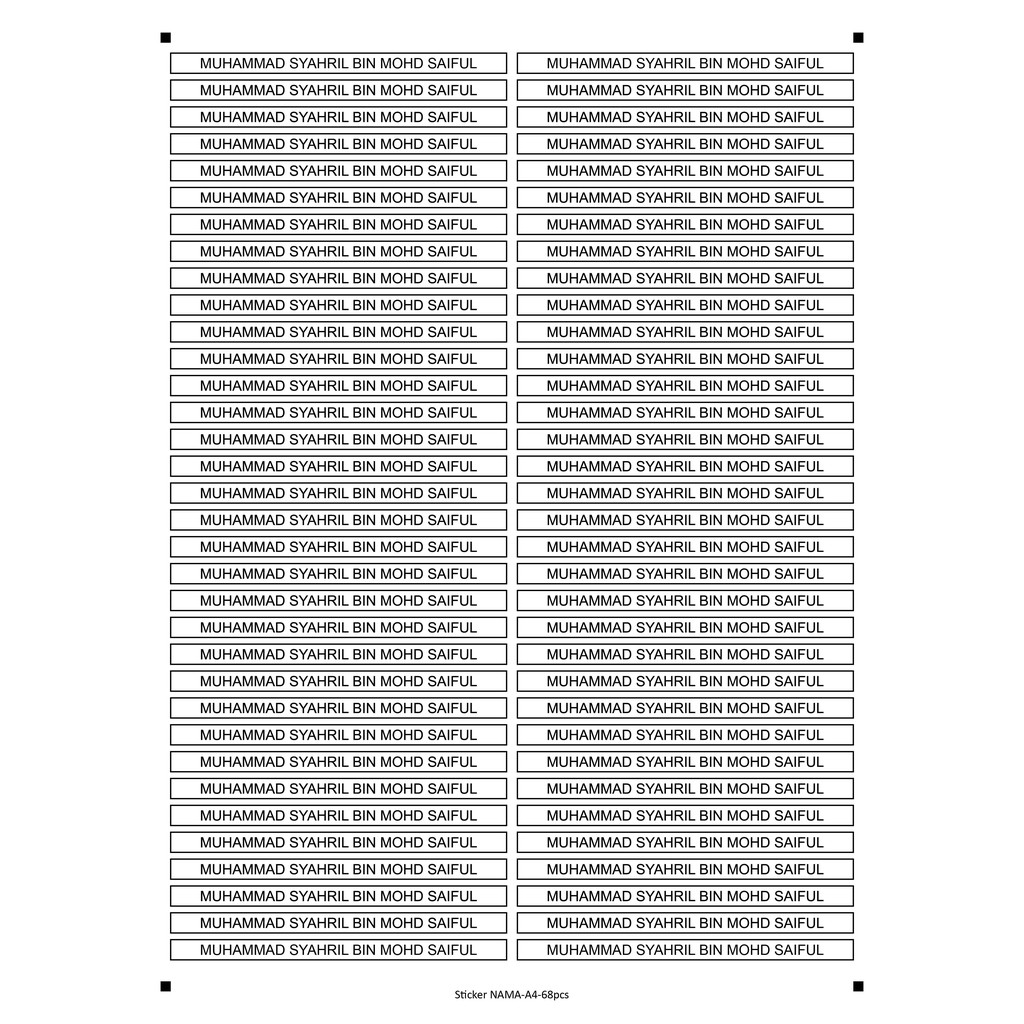Sticker Nama / Nama Kelas / Nama Singkatan | Shopee Malaysia