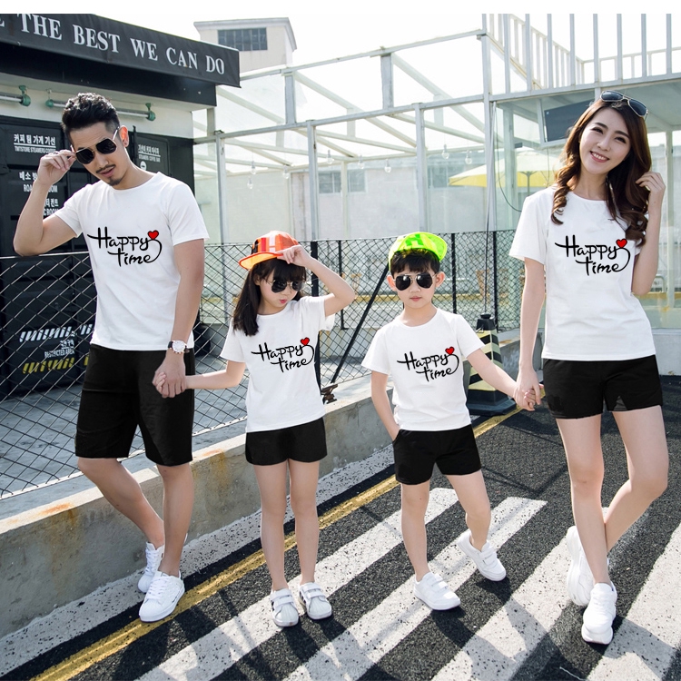 READY STOCK} 💪 Summer Matching Family Outfits Family Wear Short-sleeved T- shirt Parents & Kids Tshirt