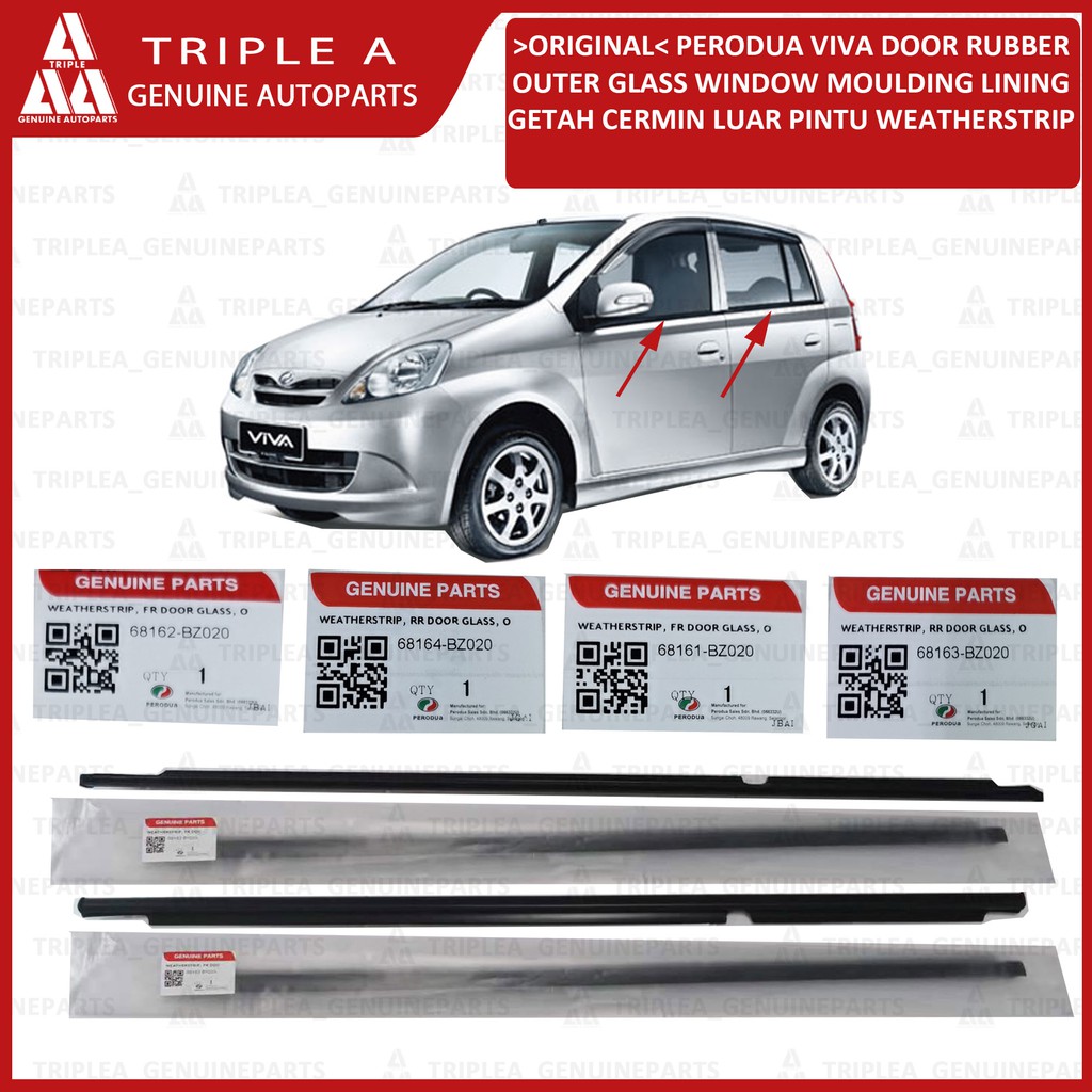 PERODUA VIVA ELITE DOOR MOULDING OUTER LINING GETAH CERMIN LUAR PINTU