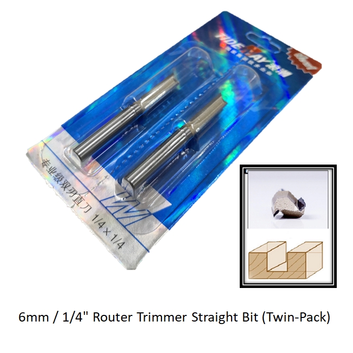 Tideway 1/4 x 1/4 Inch Router Trimmer Straight Bit (Twin Pack) | Shopee ...