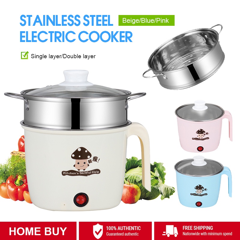 Non Stick Mini Electric 1.8L Rice Cooker Stainless Steel Multi-cooker 2  Layer