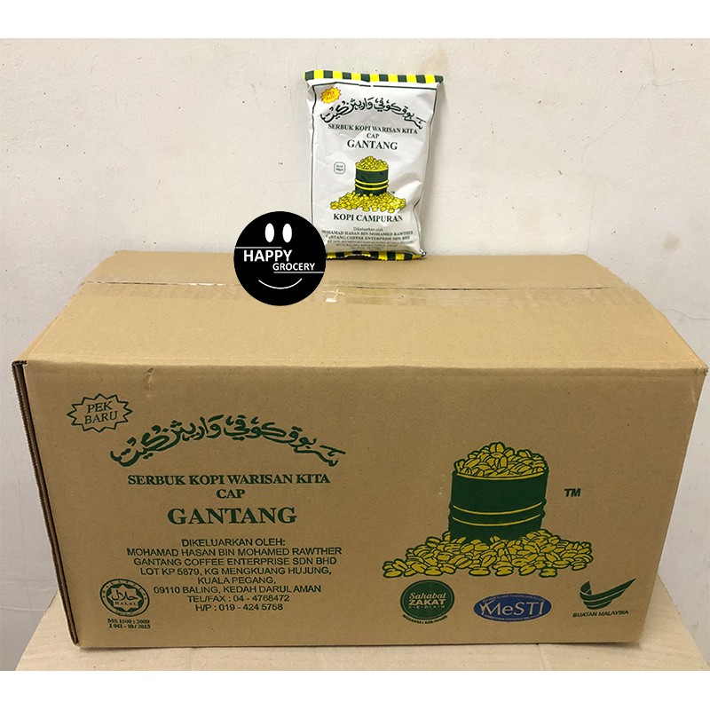 Serbuk Kopi Warisan Cap Gantang | 60gm+- Halus CARTON/KOTAK | Shopee ...