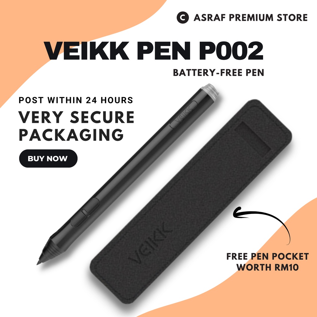 [Post 24H, M'sia Stock] For VEIKK Battery-free passive pen 8192 ...
